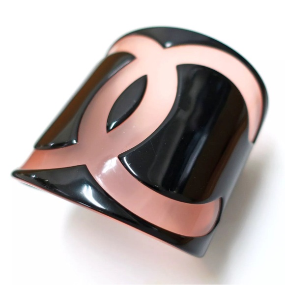 AUTH Chanel CC Resin Wide Cuff Bracelet - Picture 2 of 8